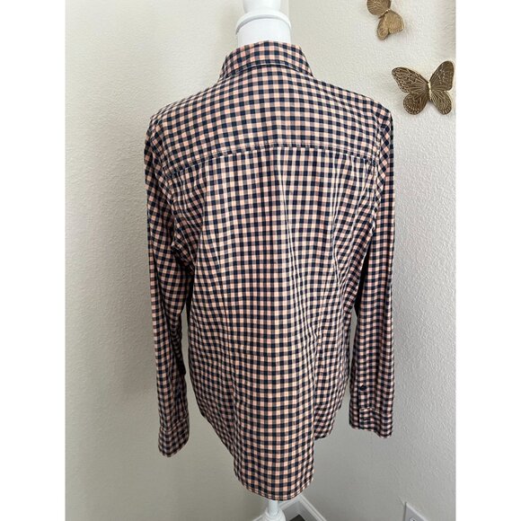Pendleton Womens XL Navy & orange Checkered Button-Up Shirt - Picture 5 of 9